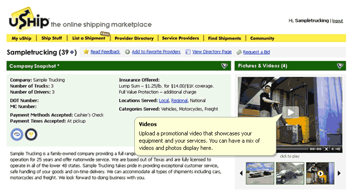 profile video example