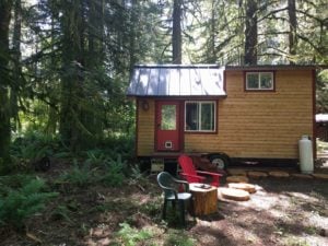 Tiny homes in rural washington woods