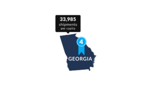 Georgia 33,985 shipments per capita