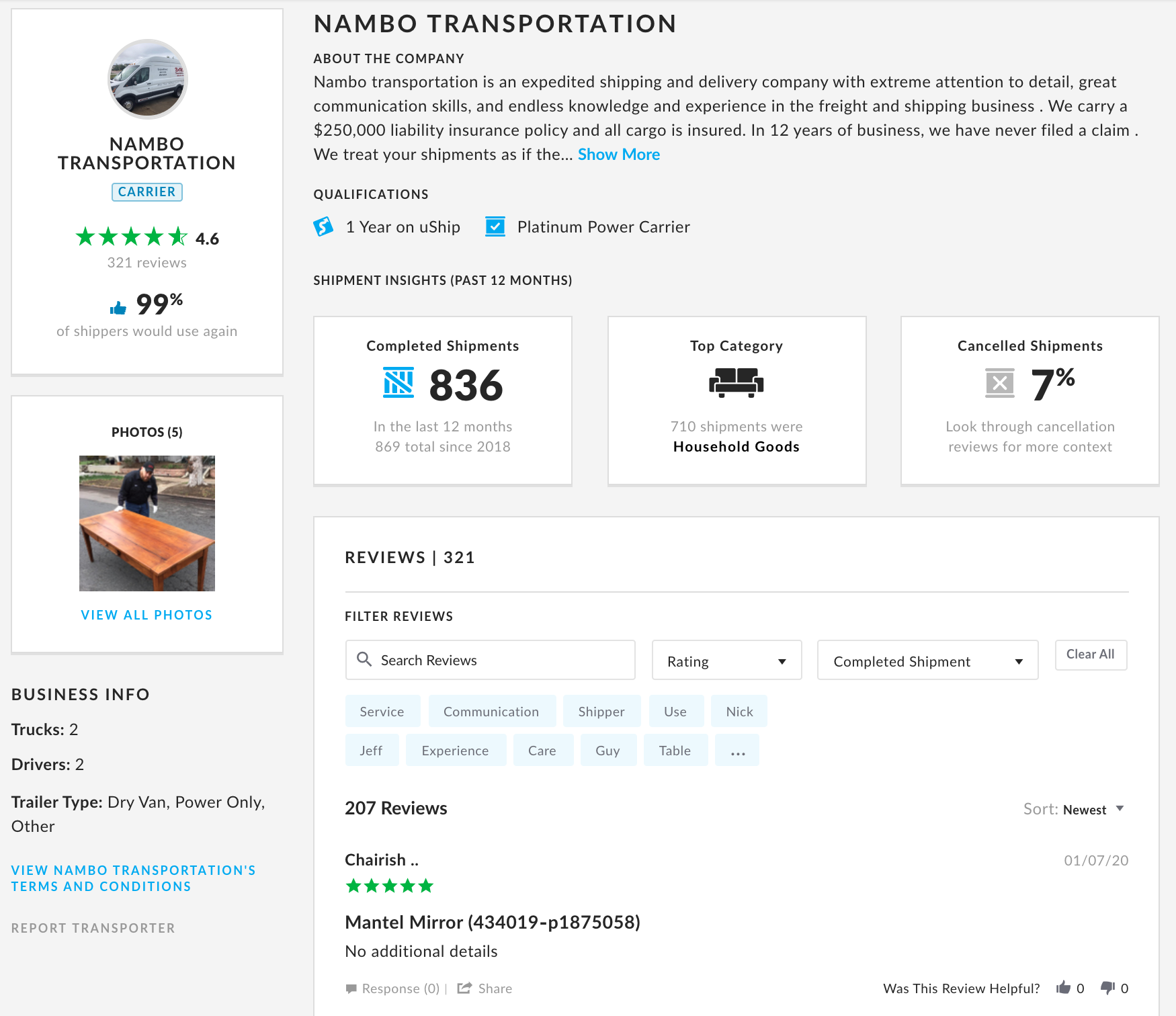 Your Carrier Profile Page Is Better Than Ever for 2020 The uShip Blog