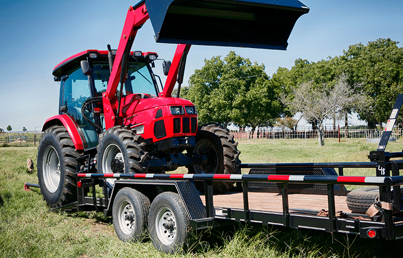 Hot shot tractor loading from free load board