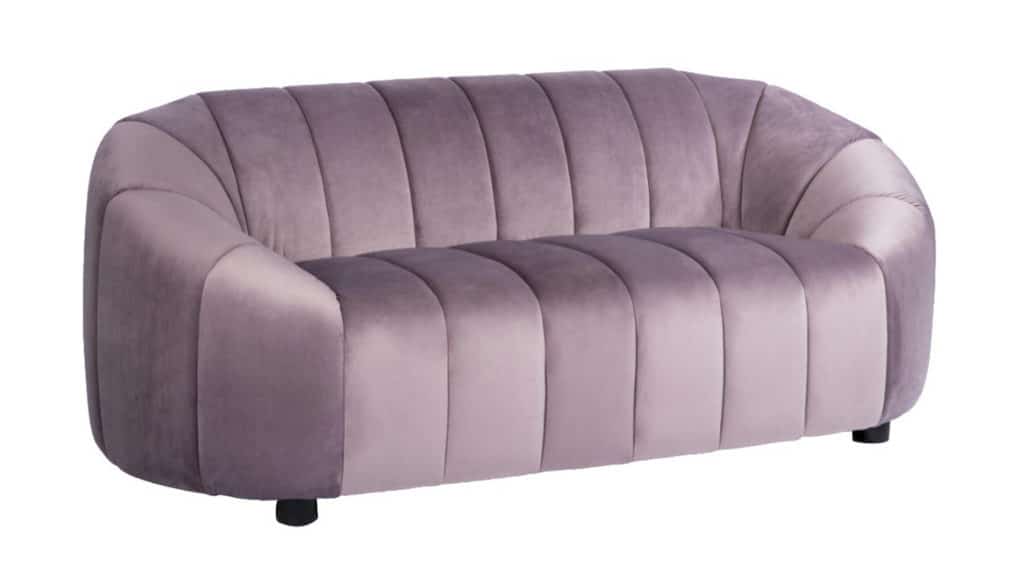 rounded lavender loveseat