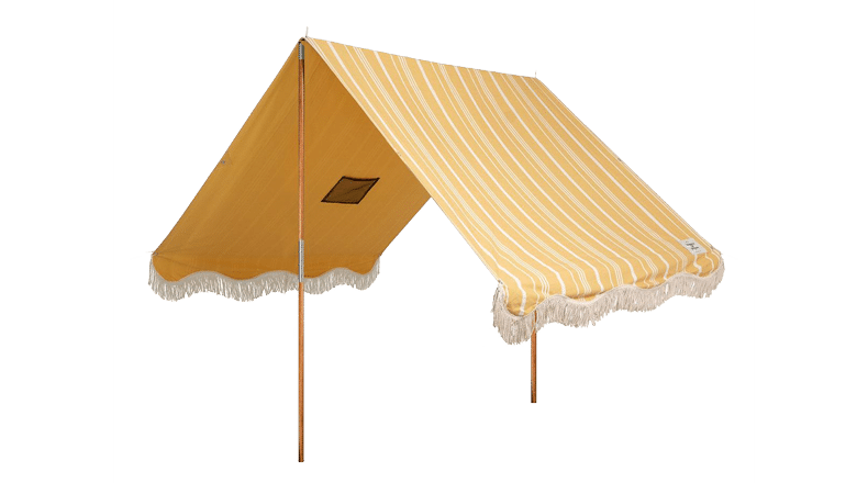 big yellow garden tent from Chairish