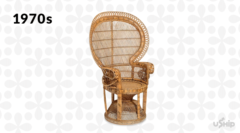1970s furniture design - wicker rattan flamingo chair
