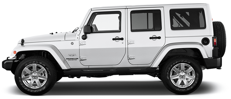 White Jeep Wrangler side view