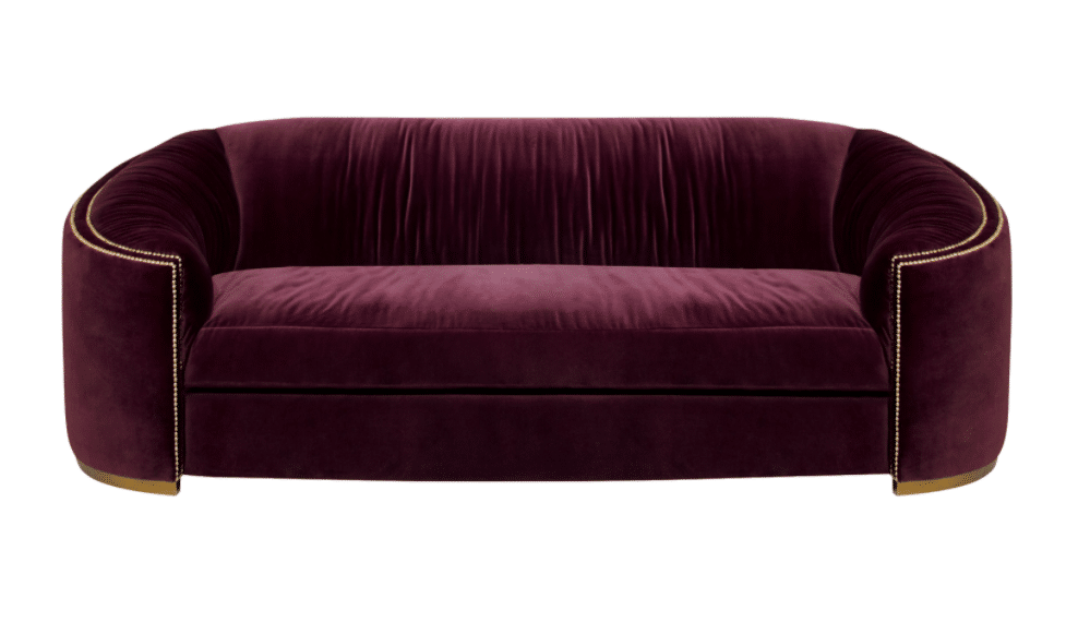 purple velvet couch, available on chairish