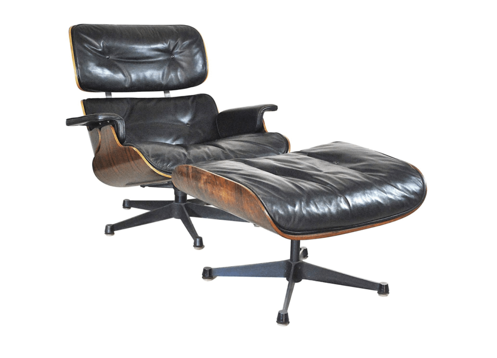 black leather eames chair
