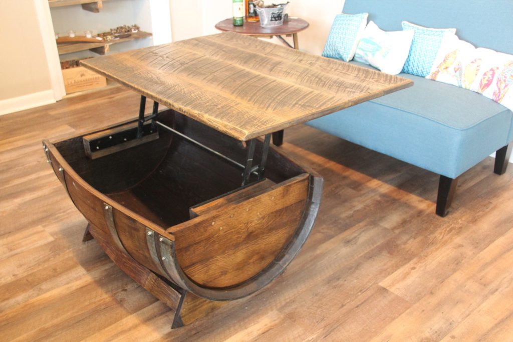 wine barrel coffee table, etsy furniture