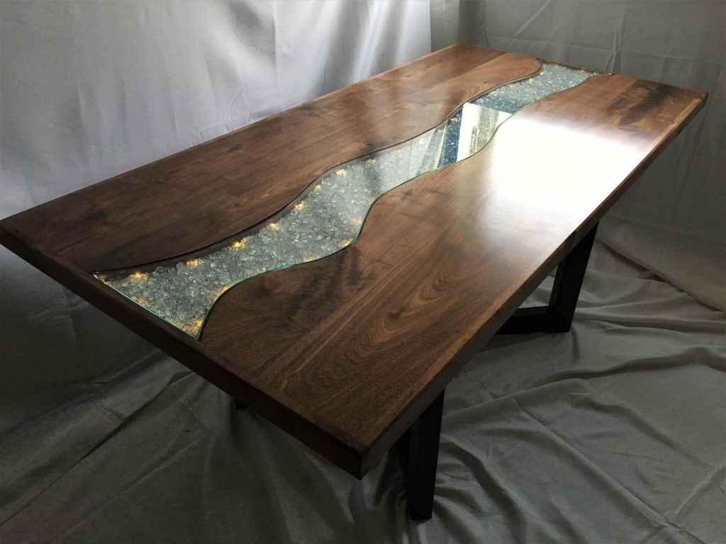 custom dinner table with led lights