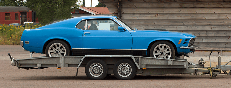 classic car on trailer