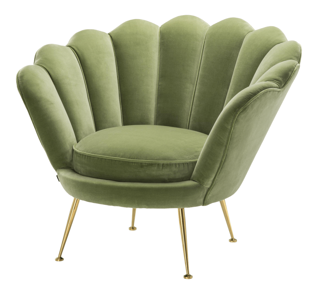 green velvet scallop chair