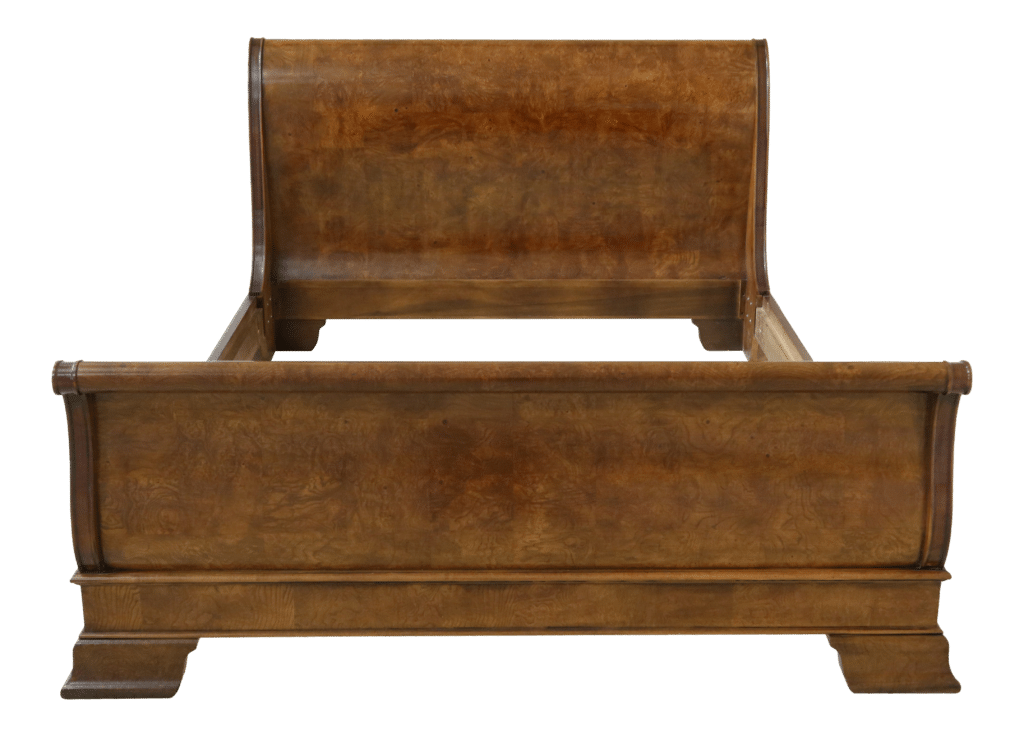 wood sleigh bed