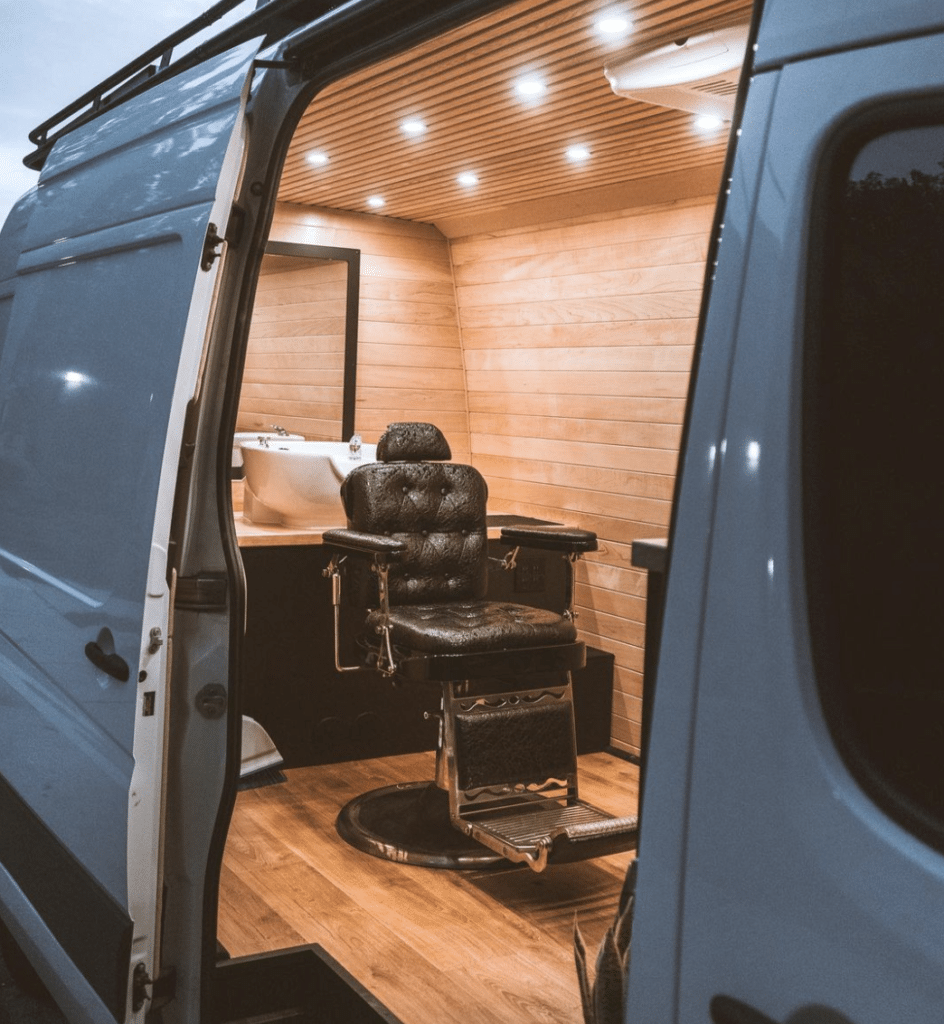 The Lonely Barber's converted barbershop van on Instagram