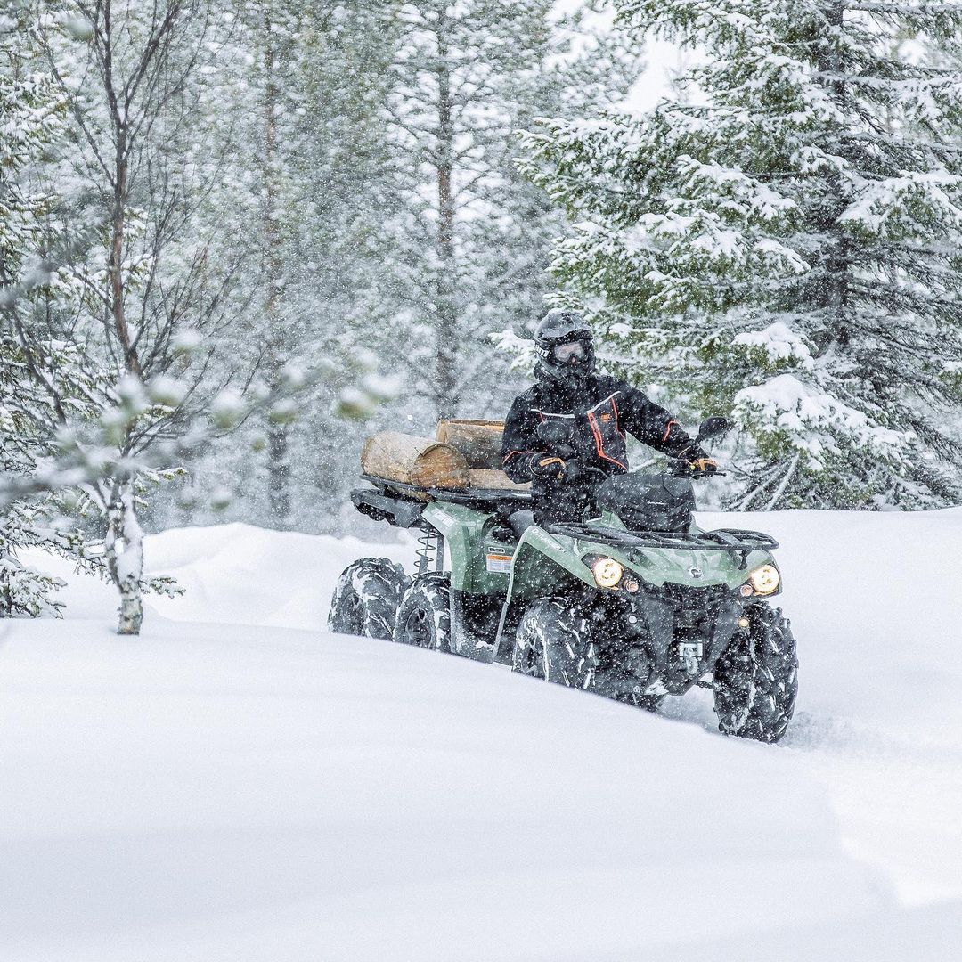 atv in snow