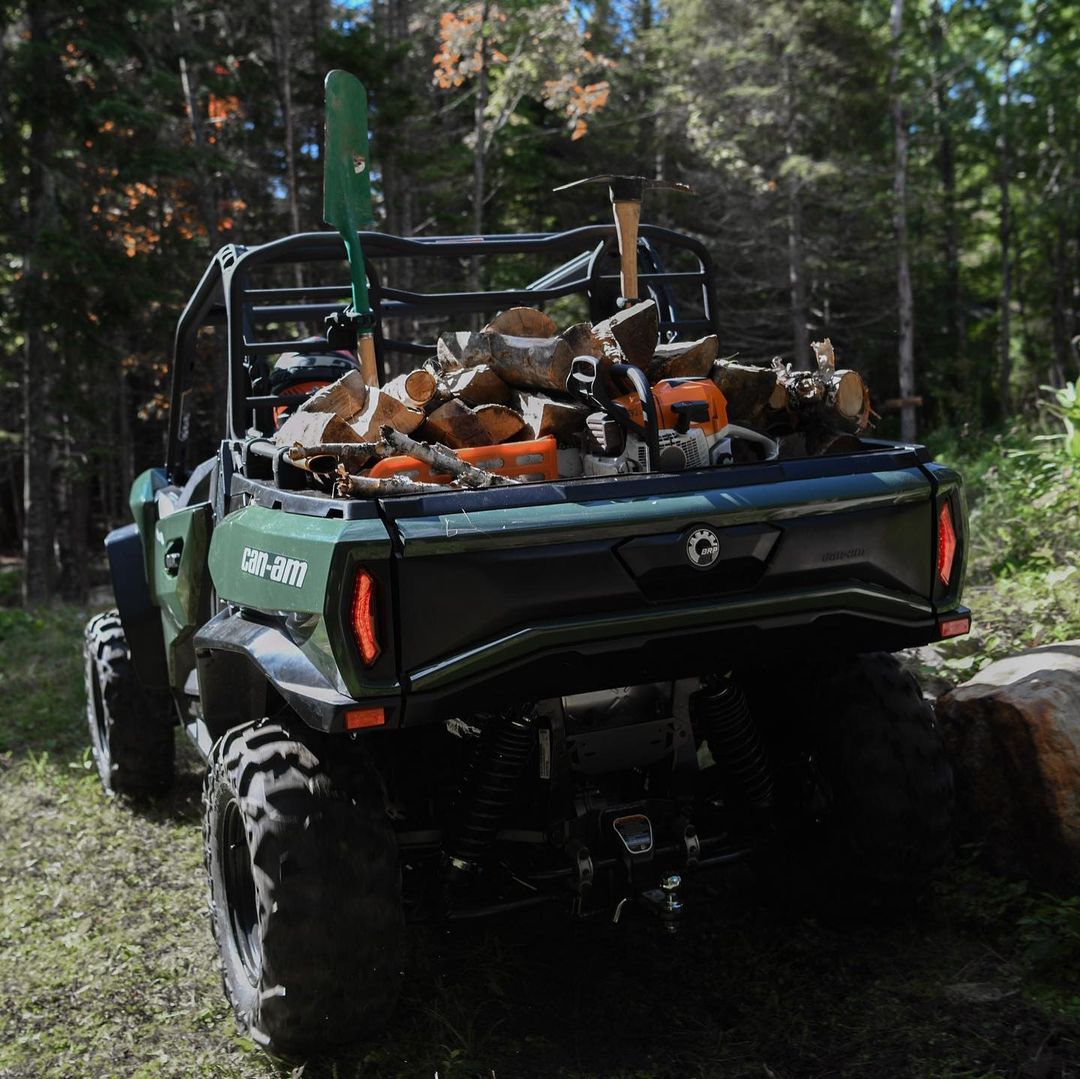 utv off road vehicle hauling materials 