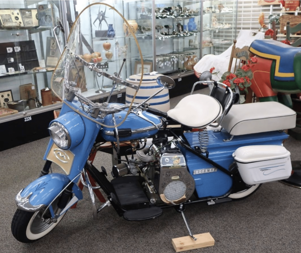 Cushman Eagle Motor Bike found at the Heart of Ohio Antique Center