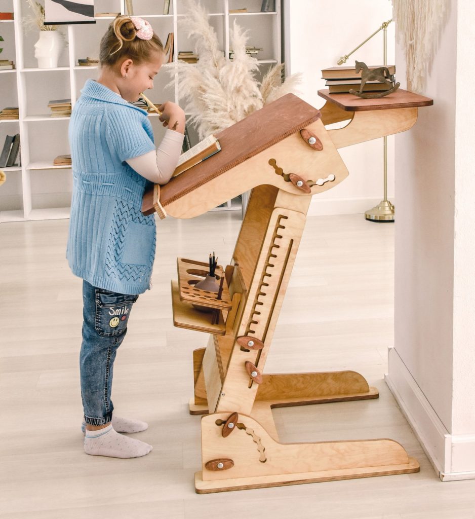 Etsy gifts for kids - standing wood desk