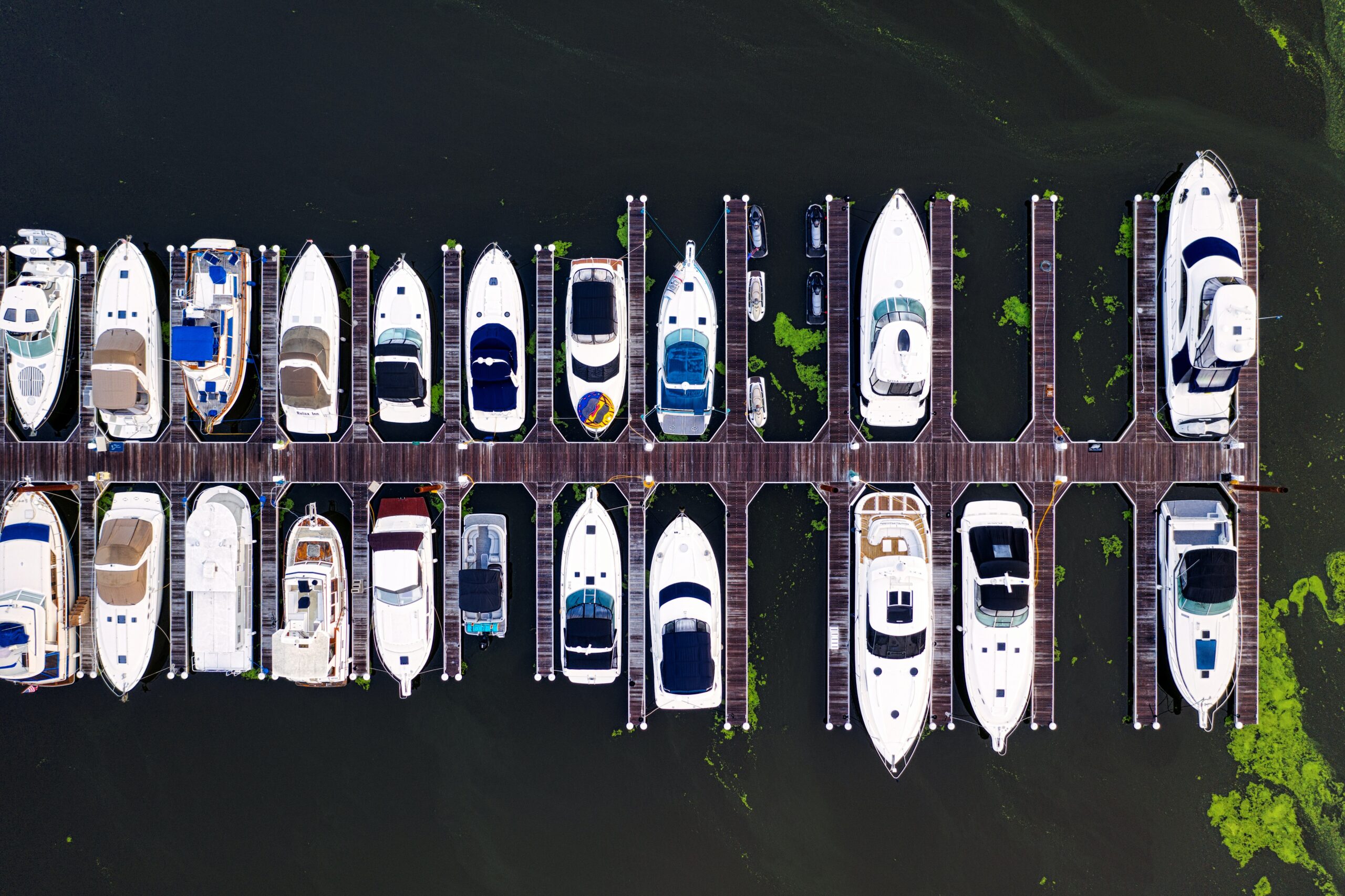 aerial view of boats - buy a boat lot