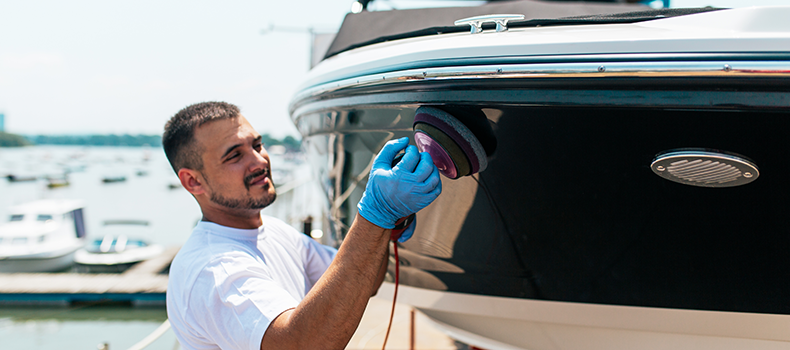 man preparing for boat shipping