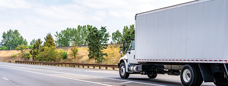 first to final mile delivery truck on road