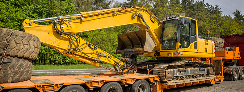 heavy equipment shipping in progress