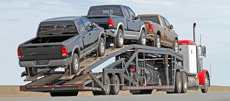 example of open trailer vehicle transport