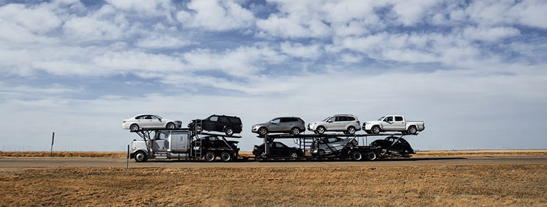Example of interstate car shipping with an open trailer