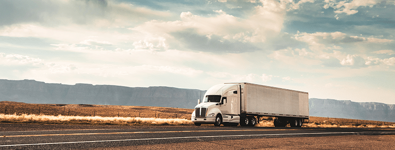 Transport truck on open road