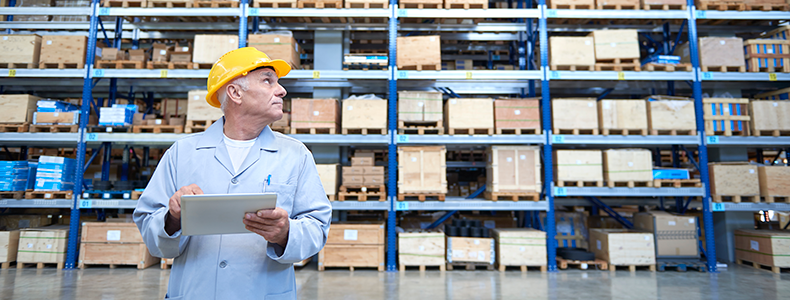 business shipper in warehouse with ltl freight shipments
