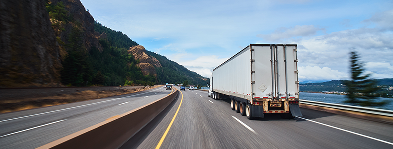 ltl freight truck driving on highway road