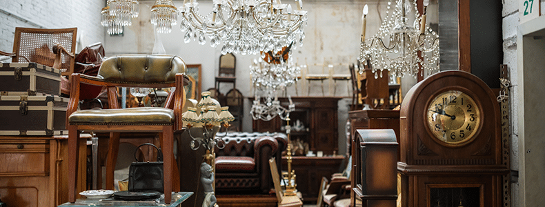 secondhand furniture in a store