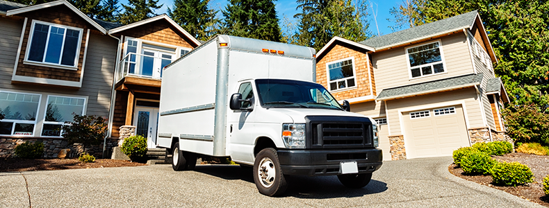 box truck with secondhand furniture being shipped
