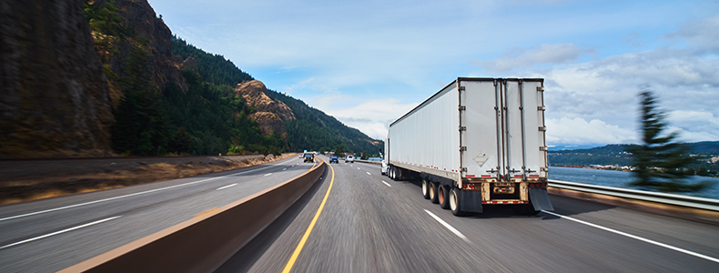 Freight truck on highway road