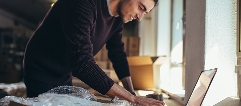 business leader choosing parcel delivery service