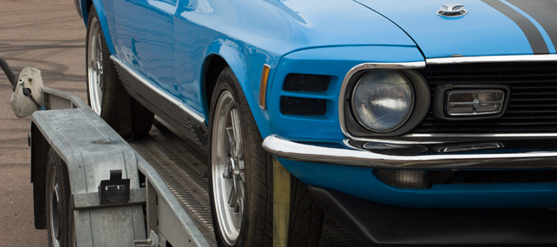 close up of blue non-running vehicle